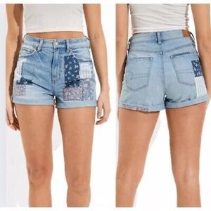 Pre-owned Patchwork Denim Women's Shorts (Mom style shorts)